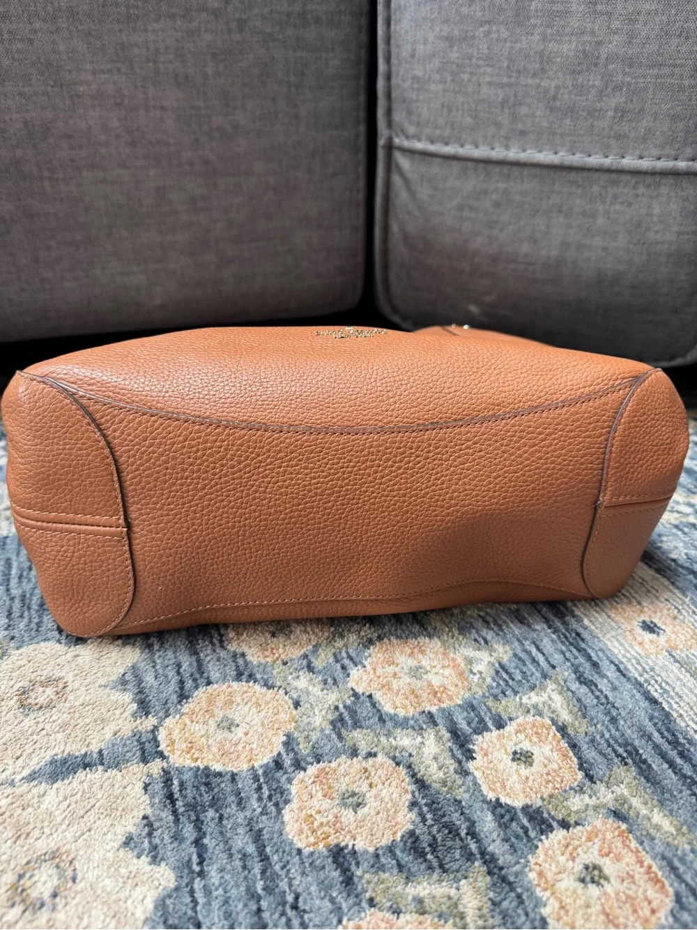 kate spade Pebbled Leather Shoulder Bag in Cognac